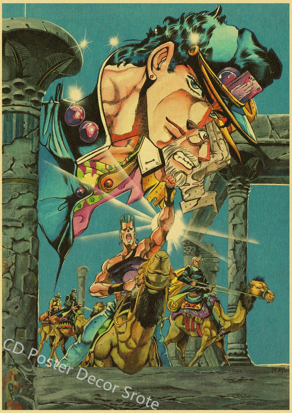 Anime JoJo Bizarre Adventure Retro Poster Kraft Paper Prints and Posters DIY Home Bar Cafe Movie 16 - Anime Posters Mall