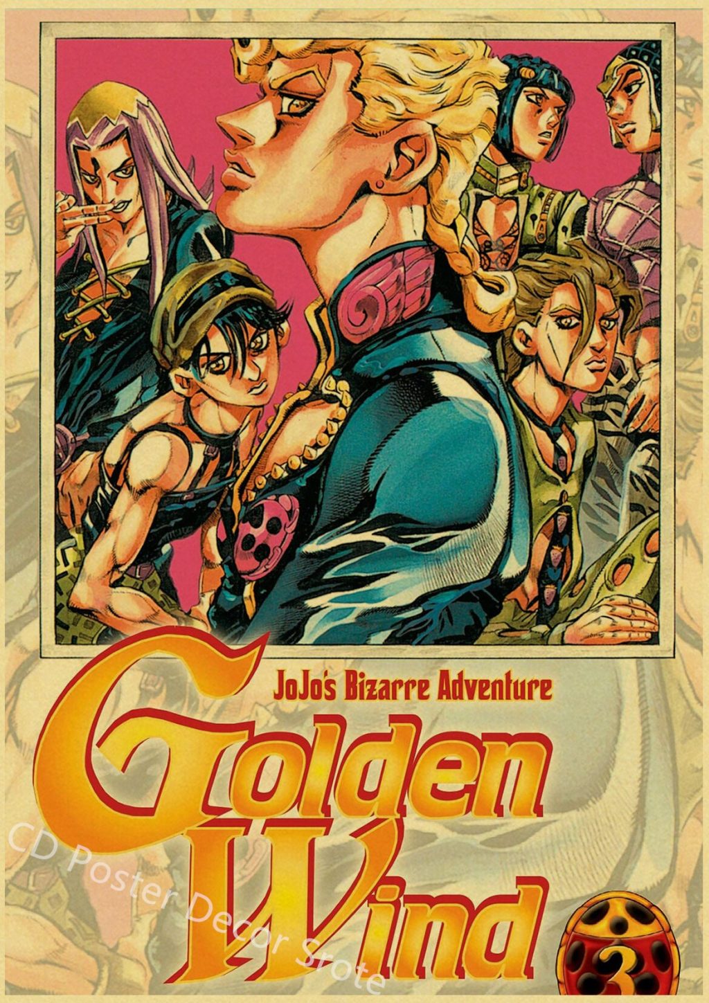 Anime JoJo Bizarre Adventure Retro Poster Kraft Paper Prints and Posters DIY Home Bar Cafe Movie 25 - Anime Posters Mall