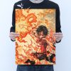 Anime One Piece Ace Vintage Kraft paper poster Bar Cafe Decorative Painting 50 5 35CM - Anime Posters Mall