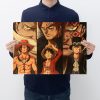 Anime One Piece Three Brothers White Beard Red Hair Dragon Kraft paper vintage poster bar cafe - Anime Posters Mall