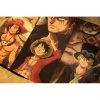 Anime One Piece Three Brothers White Beard Red Hair Dragon Kraft paper vintage poster bar cafe 5 - Anime Posters Mall