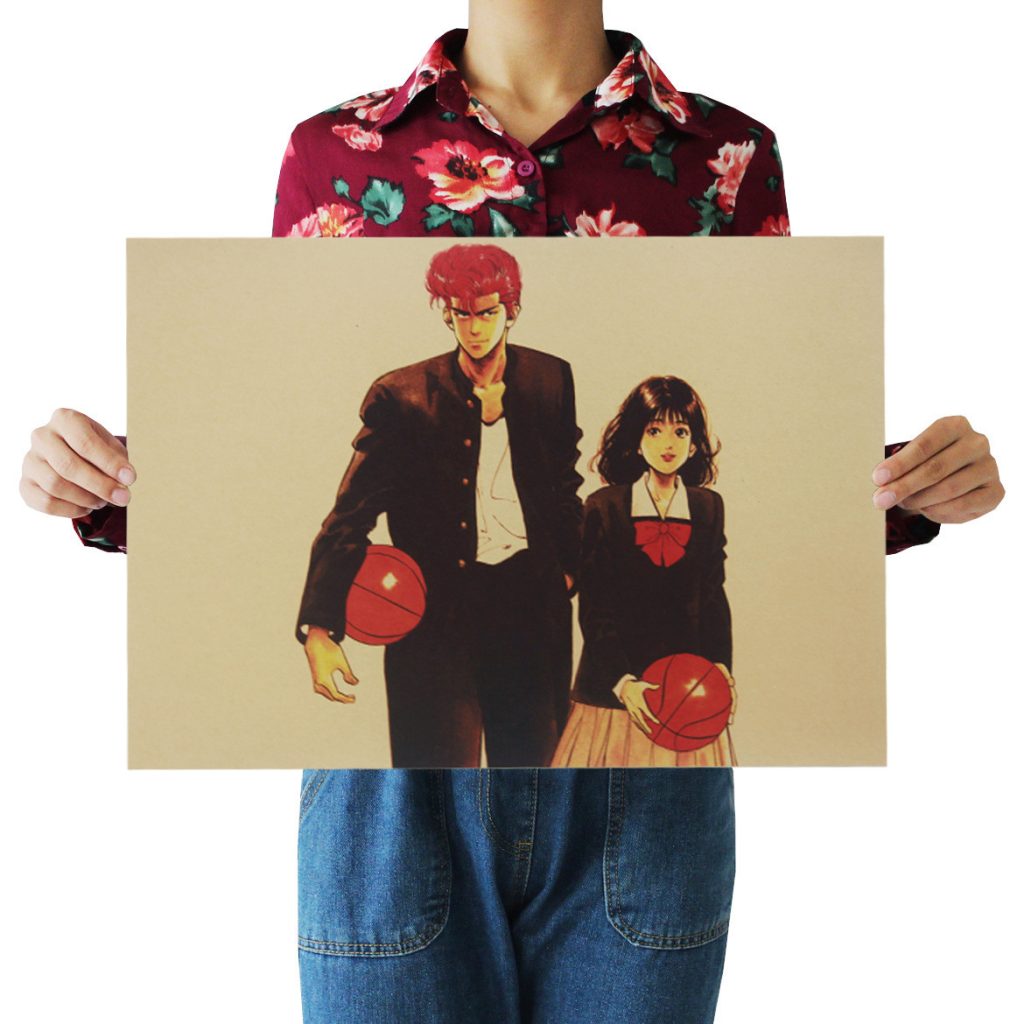 Anime SLAM DUNK Retro kraft paper poster home decoration painting wall sticker 50 - Anime Posters Mall