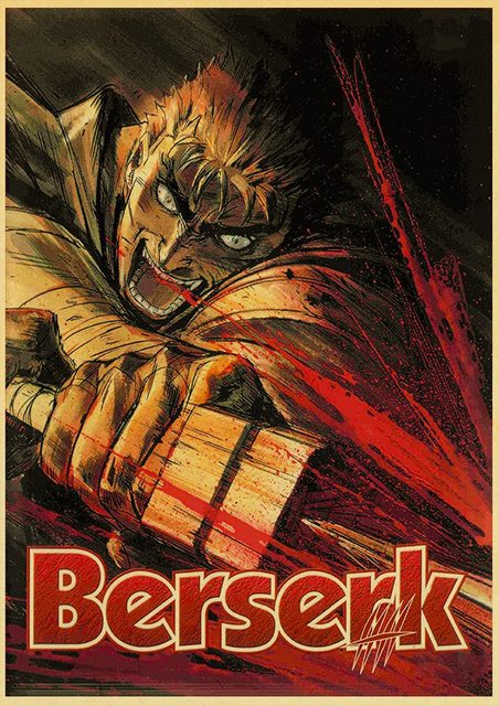 BERSERK Posters Retro Kraft Paper Vintage Room Home Bar Cafe Decor Aesthetic Art Wall Painting.jpg 640x640 10 - Anime Posters Mall