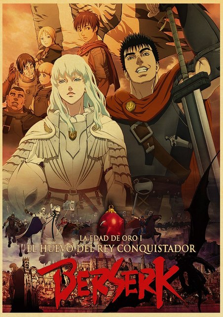 BERSERK Posters Retro Kraft Paper Vintage Room Home Bar Cafe Decor Aesthetic Art Wall Painting.jpg 640x640 11 - Anime Posters Mall