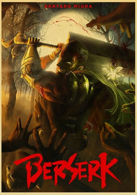 BERSERK Posters Retro Kraft Paper Vintage Room Home Bar Cafe Decor Aesthetic Art Wall Painting.jpg 640x640 12 - Anime Posters Mall