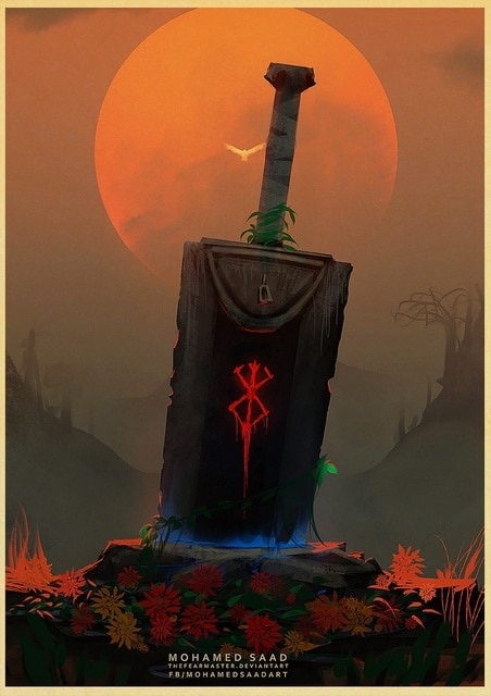 BERSERK Posters Retro Kraft Paper Vintage Room Home Bar Cafe Decor Aesthetic Art Wall Painting.jpg 640x640 13 - Anime Posters Mall