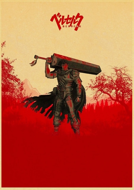 BERSERK Posters Retro Kraft Paper Vintage Room Home Bar Cafe Decor Aesthetic Art Wall Painting.jpg 640x640 16 - Anime Posters Mall