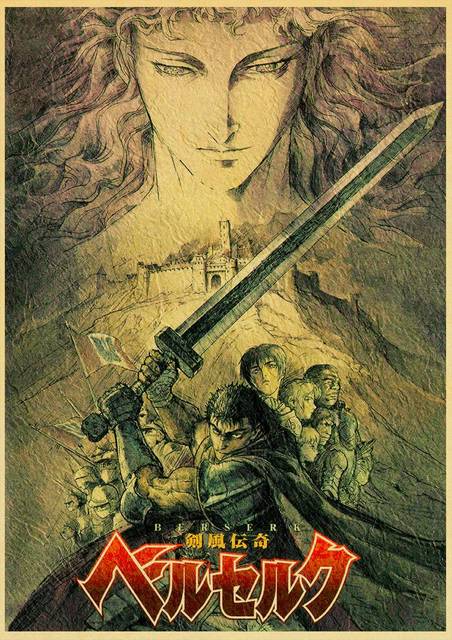 BERSERK Posters Retro Kraft Paper Vintage Room Home Bar Cafe Decor Aesthetic Art Wall Painting.jpg 640x640 20 - Anime Posters Mall