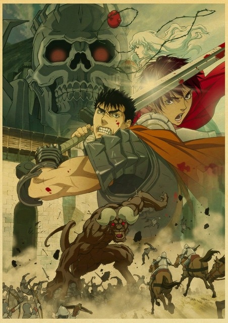 BERSERK Posters Retro Kraft Paper Vintage Room Home Bar Cafe Decor Aesthetic Art Wall Painting.jpg 640x640 21 - Anime Posters Mall