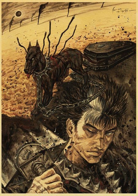 BERSERK Posters Retro Kraft Paper Vintage Room Home Bar Cafe Decor Aesthetic Art Wall Painting.jpg 640x640 27 - Anime Posters Mall