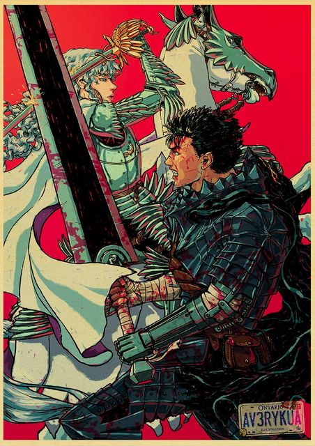 BERSERK Posters Retro Kraft Paper Vintage Room Home Bar Cafe Decor Aesthetic Art Wall Painting.jpg 640x640 29 - Anime Posters Mall