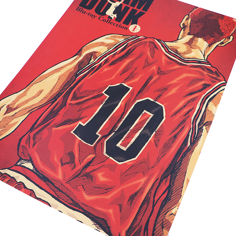 DLKKLB Comic Slam Dunk Basketball Vintage Kraft Paper Room Decor Retro Poster Home Decorative Painting 51x36cm 1 - Anime Posters Mall