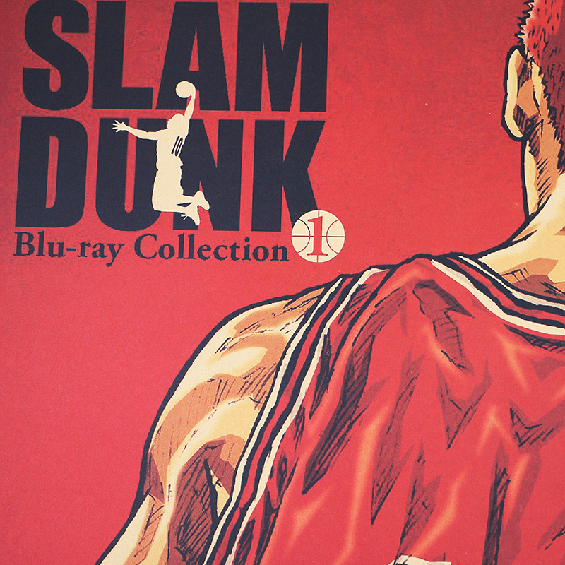 DLKKLB Comic Slam Dunk Basketball Vintage Kraft Paper Room Decor Retro Poster Home Decorative Painting 51x36cm 2 - Anime Posters Mall