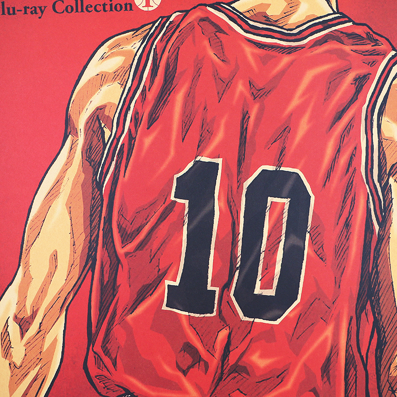 DLKKLB Comic Slam Dunk Basketball Vintage Kraft Paper Room Decor Retro Poster Home Decorative Painting 51x36cm 3 - Anime Posters Mall