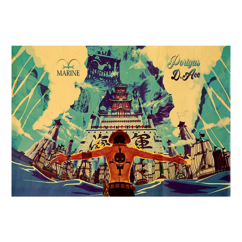 Decor For Room Classic Anime One Piece Ace Vintage poster kraft paper decorative wall stickers gift 2 - Anime Posters Mall