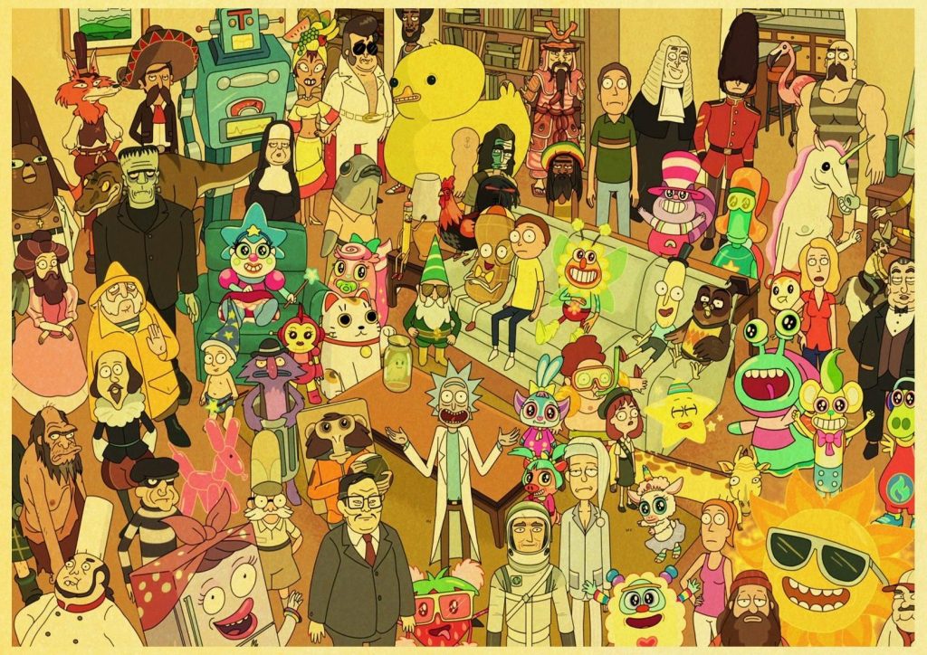 European and American popular anime Rick retro art poster home Decoration bedroom decoration Painting Wall Art 10 - Anime Posters Mall