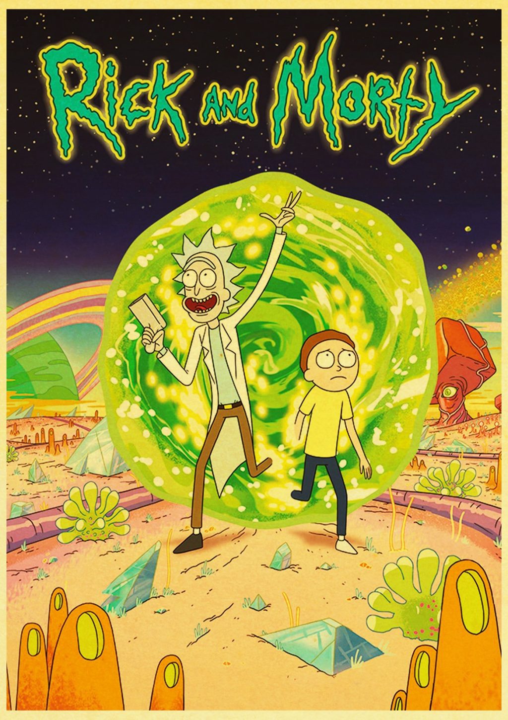 European and American popular anime Rick retro art poster home Decoration bedroom decoration Painting Wall Art - Anime Posters Mall