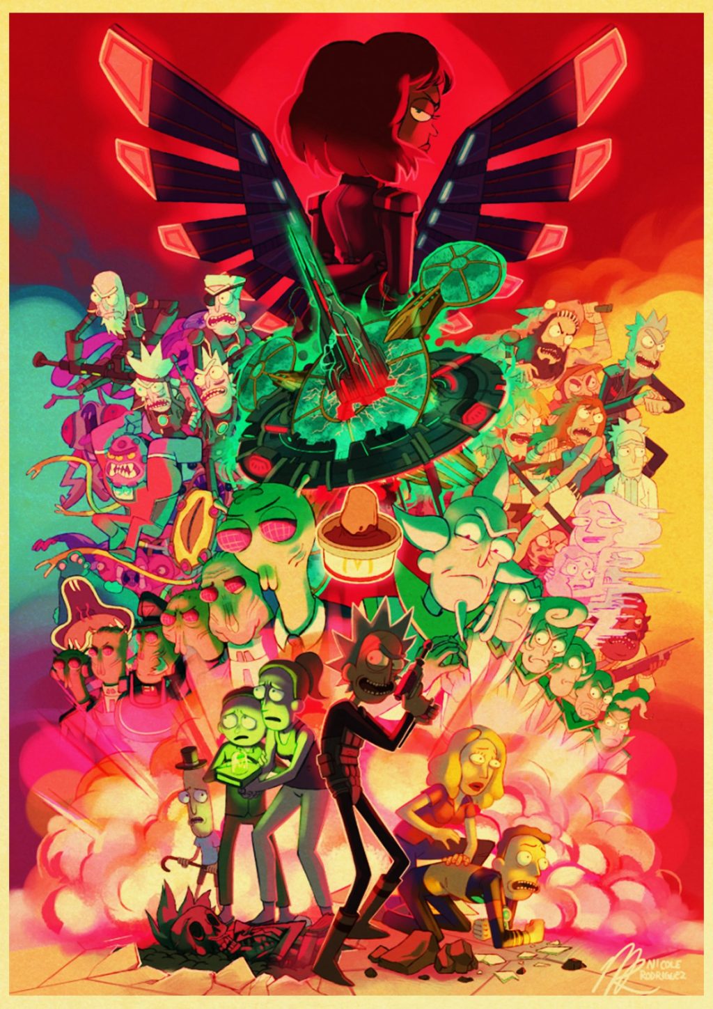 European and American popular anime Rick retro art poster home Decoration bedroom decoration Painting Wall Art 13 - Anime Posters Mall