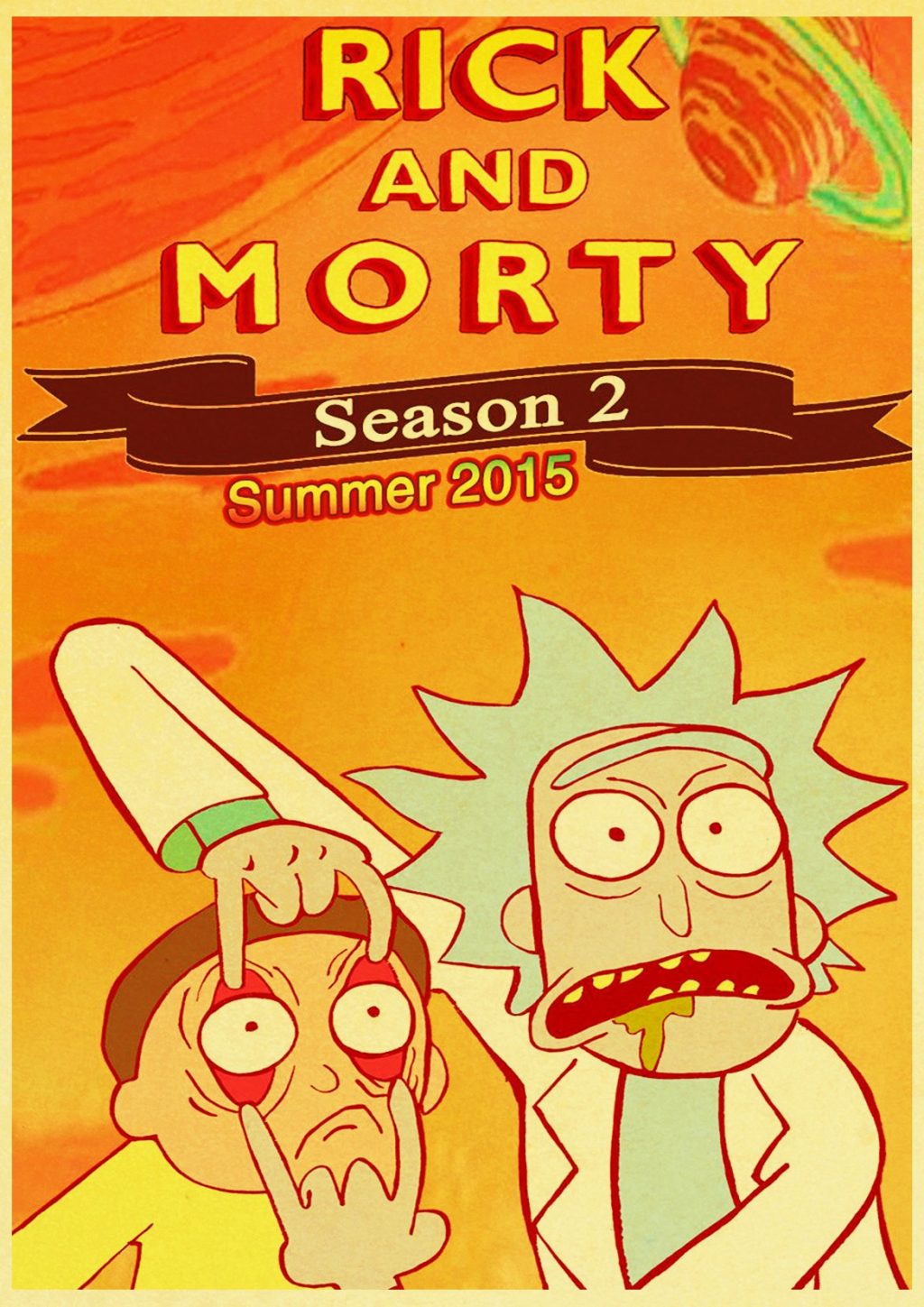European and American popular anime Rick retro art poster home Decoration bedroom decoration Painting Wall Art 7 - Anime Posters Mall