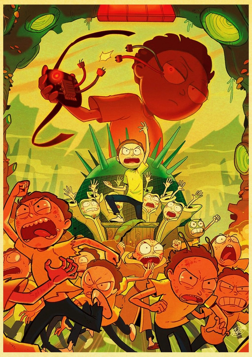 European and American popular anime Rick retro art poster home Decoration bedroom decoration Painting Wall Art 8 - Anime Posters Mall