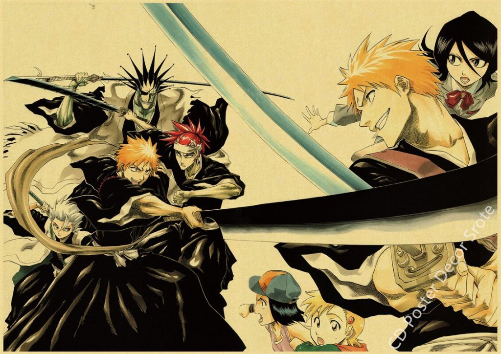 Hot Anime BLEACH Poster Retro Manga Kraft Paper Posters DIY Vintage Home Room Bar Cafe Decor 45 - Anime Posters Mall