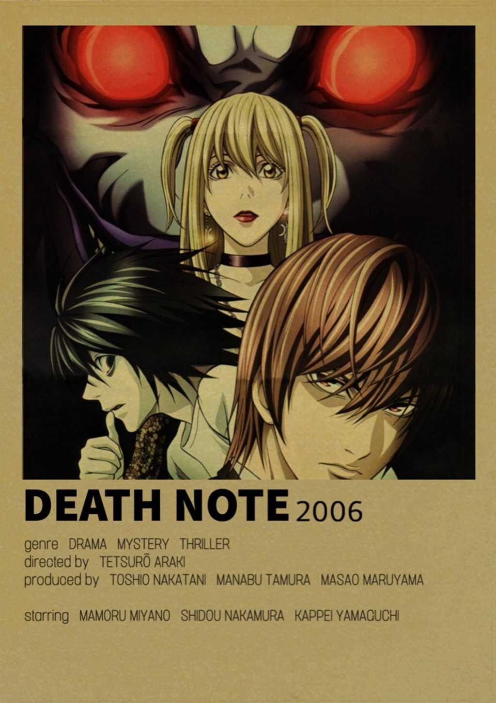 Hot Anime Death Note Posters Manga Ryuk Retro Kraft Paper Sticker Vintage Room Home Bar Cafe 32 - Anime Posters Mall