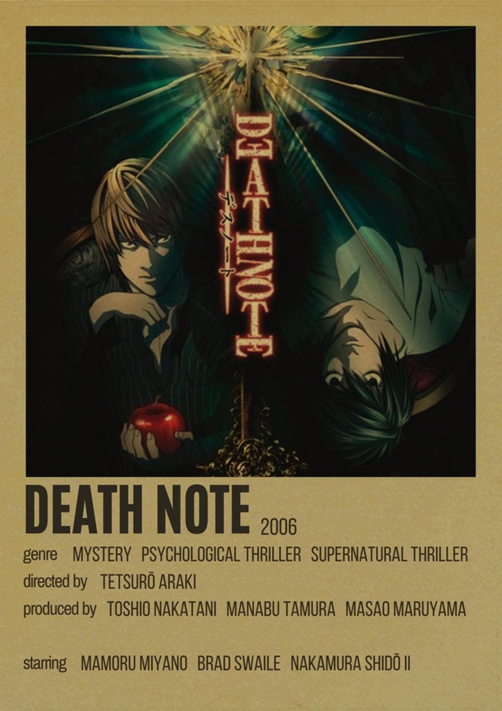 Hot Anime Death Note Posters Manga Ryuk Retro Kraft Paper Sticker Vintage Room Home Bar Cafe 33 - Anime Posters Mall