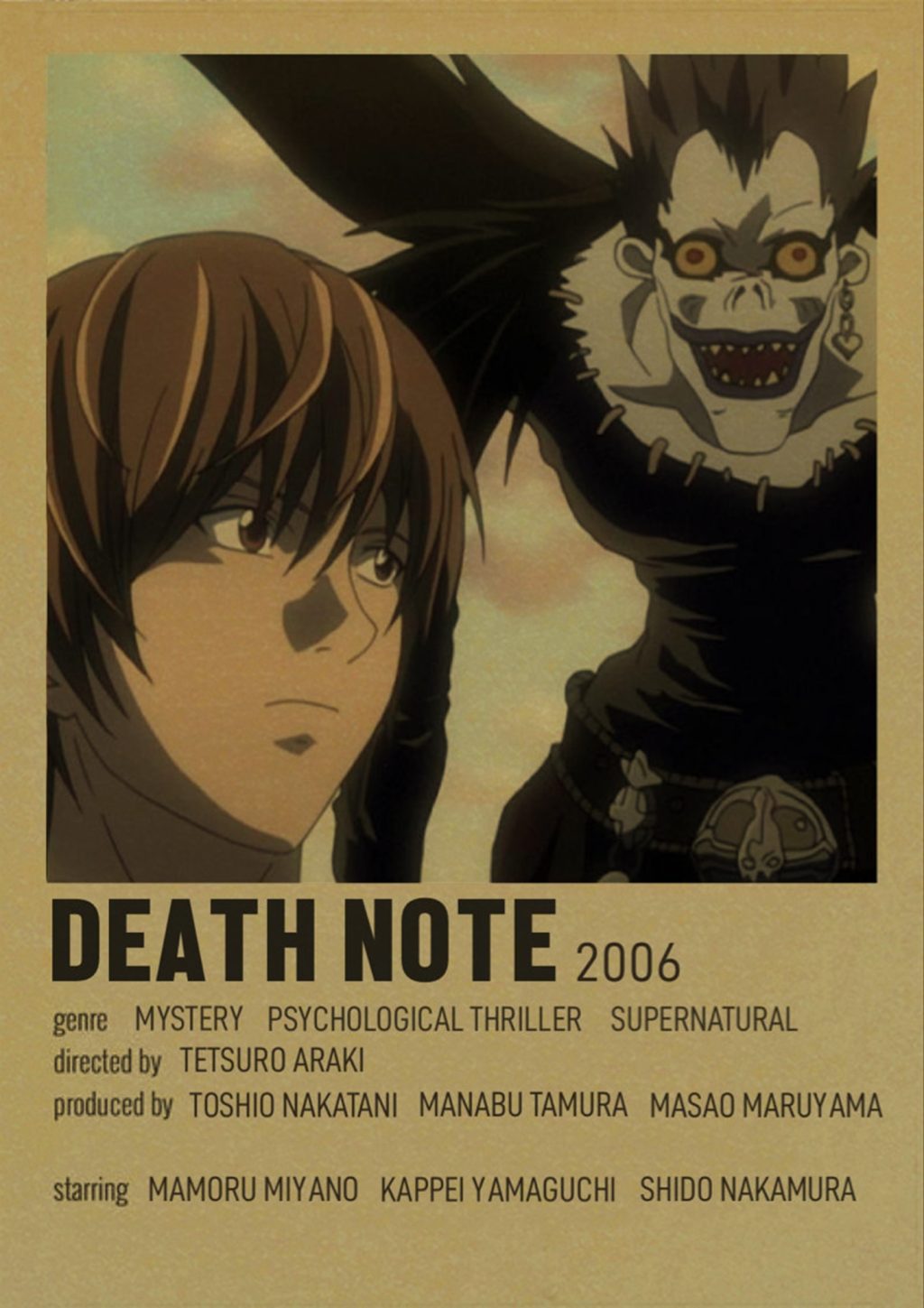 Hot Anime Death Note Posters Manga Ryuk Retro Kraft Paper Sticker Vintage Room Home Bar Cafe 43 - Anime Posters Mall