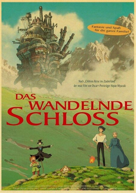 Howl s Moving Castle Hayao Miyazaki Cartoon Movie High Quality Vintage Poster Canvas Prints Wall Decor.jpg 640x640 2 - Anime Posters Mall