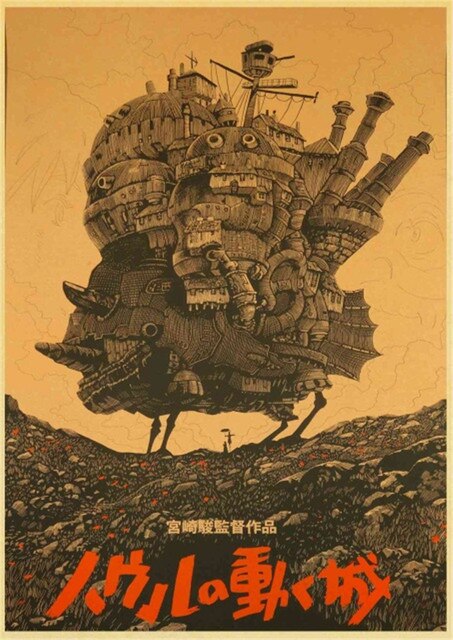 Howl s Moving Castle Hayao Miyazaki Cartoon Movie High Quality Vintage Poster Canvas Prints Wall Decor.jpg 640x640 6 - Anime Posters Mall