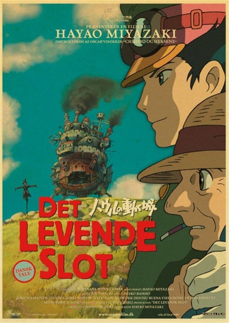 Howl s Moving Castle Hayao Miyazaki Cartoon Movie High Quality Vintage Poster Canvas Prints Wall Decor.jpg 640x640 9 - Anime Posters Mall