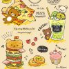 Japan Anime Cute Cartoon Rilakkuma Poster For Wall Art Canvas Print Manga Bear Chick Cat Reading 8 - Anime Posters Mall