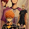 Japanese Cartoon Haikyuu Poster Volleyball Boy Art Painting Kraft Paper Manga Vintage Prints Wall Sticker for 17 - Anime Posters Mall