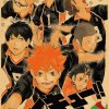 Japanese Cartoon Haikyuu Poster Volleyball Boy Art Painting Kraft Paper Manga Vintage Prints Wall Sticker for 24 - Anime Posters Mall