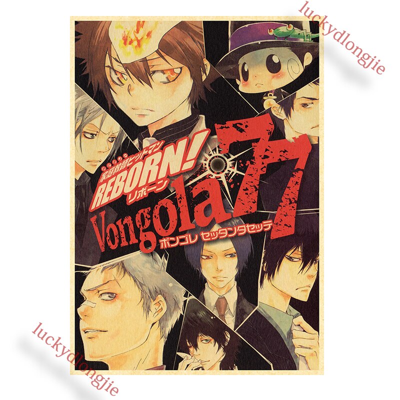 Katekyo Hitman Reborn Poster Anime Wall Vintage Kraft Paper Posters Decor For Home Room Pictur And 10 - Anime Posters Mall