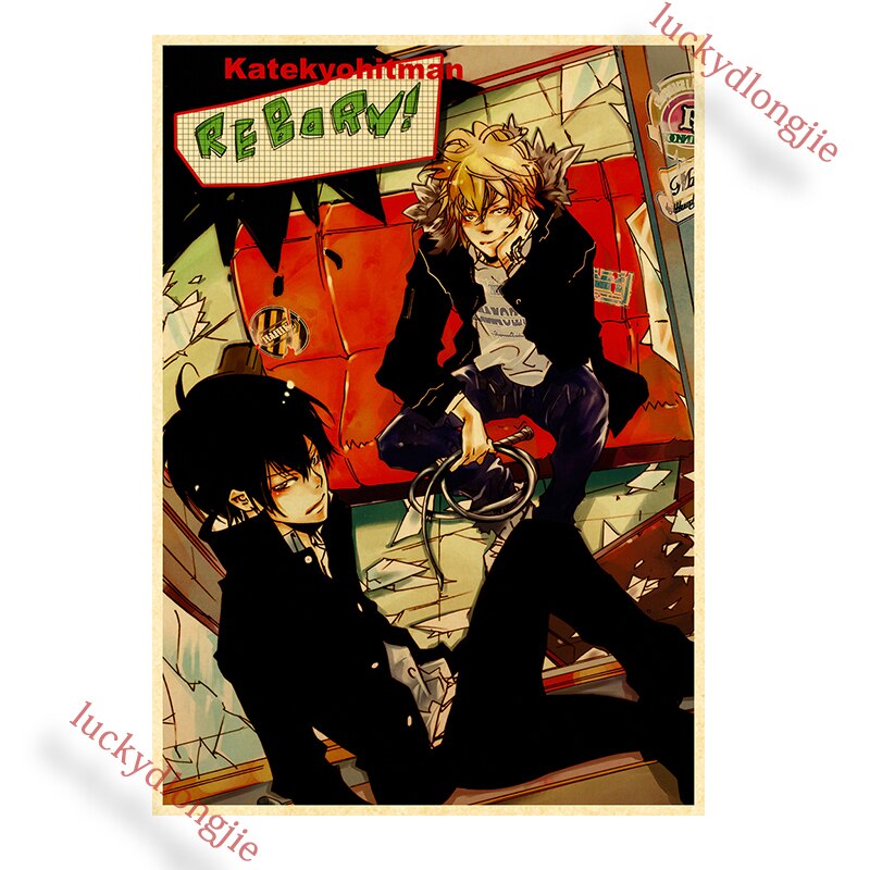 Katekyo Hitman Reborn Poster Anime Wall Vintage Kraft Paper Posters Decor For Home Room Pictur And 12 - Anime Posters Mall