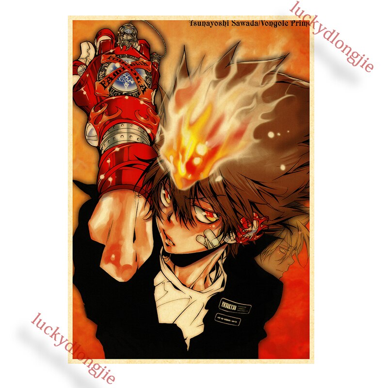 Katekyo Hitman Reborn Poster Anime Wall Vintage Kraft Paper Posters Decor For Home Room Pictur And 2 - Anime Posters Mall