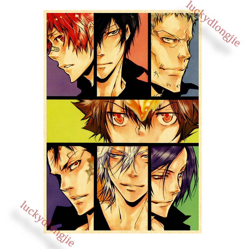Katekyo Hitman Reborn Poster Anime Wall Vintage Kraft Paper Posters Decor For Home Room Pictur And 5 - Anime Posters Mall