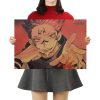 TIE LER Classic Kraft Paper Poster Jujutsu Kaisen Series Anime Character Poster Bar Cafe Interior Decoration 6 - Anime Posters Mall