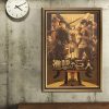 TIE LER Japanese Cartoon Comic Kraft Paper Poster Attack On Titan Wall Sticker Bar Home Art 5 - Anime Posters Mall