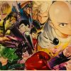Vintage Japanese Anime One Punch Man Poster Retro Kraft Paper Posters Wall Sticker Home Decor Living 1 - Anime Posters Mall