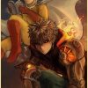 Vintage Japanese Anime One Punch Man Poster Retro Kraft Paper Posters Wall Sticker Home Decor Living 22 - Anime Posters Mall
