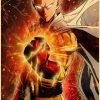 Vintage Japanese Anime One Punch Man Poster Retro Kraft Paper Posters Wall Sticker Home Decor Living 6 - Anime Posters Mall
