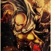 Vintage Japanese Anime One Punch Man Poster Retro Kraft Paper Posters Wall Sticker Home Decor Living 7 - Anime Posters Mall