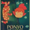 Vintage Posters Ponyo On The Cliff Hayao Miyazaki Poster Home Decor Wall Sticker Retro Decorative Painting 15 - Anime Posters Mall