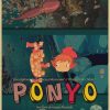 Vintage Posters Ponyo On The Cliff Hayao Miyazaki Poster Home Decor Wall Sticker Retro Decorative Painting 18 - Anime Posters Mall