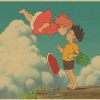 Vintage Posters Ponyo On The Cliff Hayao Miyazaki Poster Home Decor Wall Sticker Retro Decorative Painting 2 - Anime Posters Mall