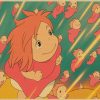 Vintage Posters Ponyo On The Cliff Hayao Miyazaki Poster Home Decor Wall Sticker Retro Decorative Painting 8 - Anime Posters Mall