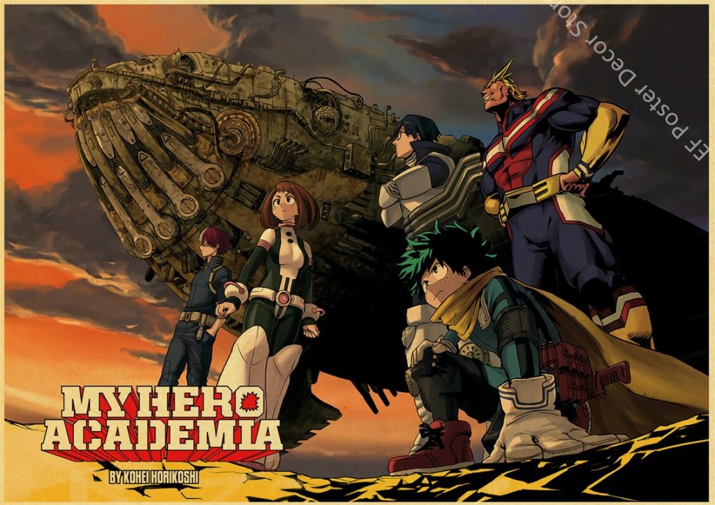 Anime My Hero Academia Retro Poster Manga Katsuki Bakugo Kraft Paper Prints Vintage Room Home Decor 30 - Anime Posters Mall