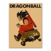 New Anime Retro Dragon Ball Paper Poster Cartoon Son Goku Vegeta IV Frieza Kuririn BedroomDecoration Painting 10 - Anime Posters Mall